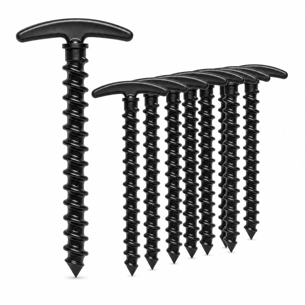 Pack de 10 Estacas de Plástico en Espiral para Tienda, Anclajes de Suelo Perfectos para Camping y Senderismo