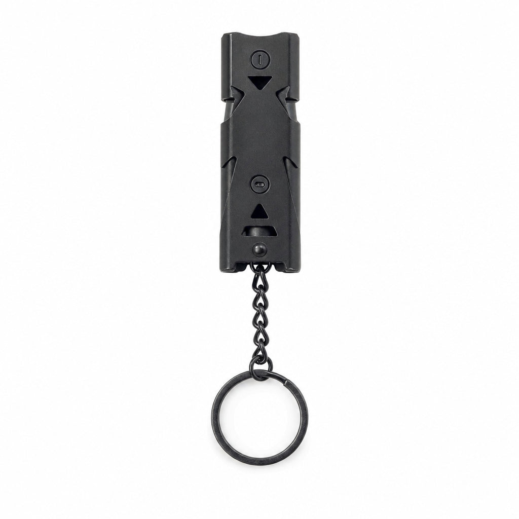 Silbato Portátil 180 dB Aleación de Aluminio Doble Tubo Emergencia SOS Herramienta de Supervivencia para Camping al Aire Libre