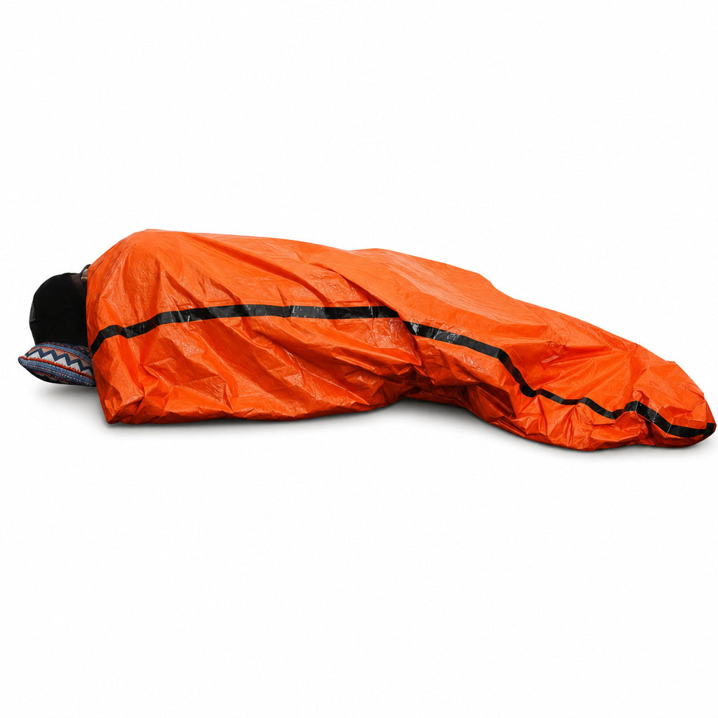 Saco de Dormir de Emergencia Impermeable Portátil para Supervivencia – Equipo Térmico de Camping y Rescate con Manta de Mylar
