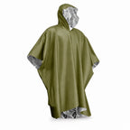 Poncho Impermeable de Emergencia con Película de Aluminio – Manta Térmica Desechable para Supervivencia y Camping