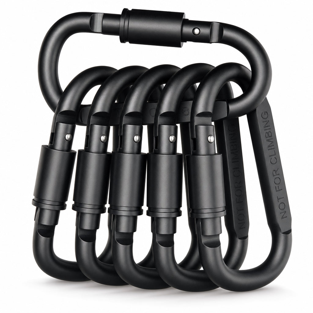 Set de 4-6 Mosquetones de Aleación de Aluminio para Llaves, Camping y Supervivencia EDC – Gancho Táctico Outdoor